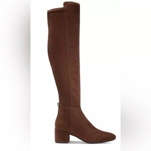 Brand new Michael Kors Braden Suede Side-Zip Over The Knee Boots Mocha